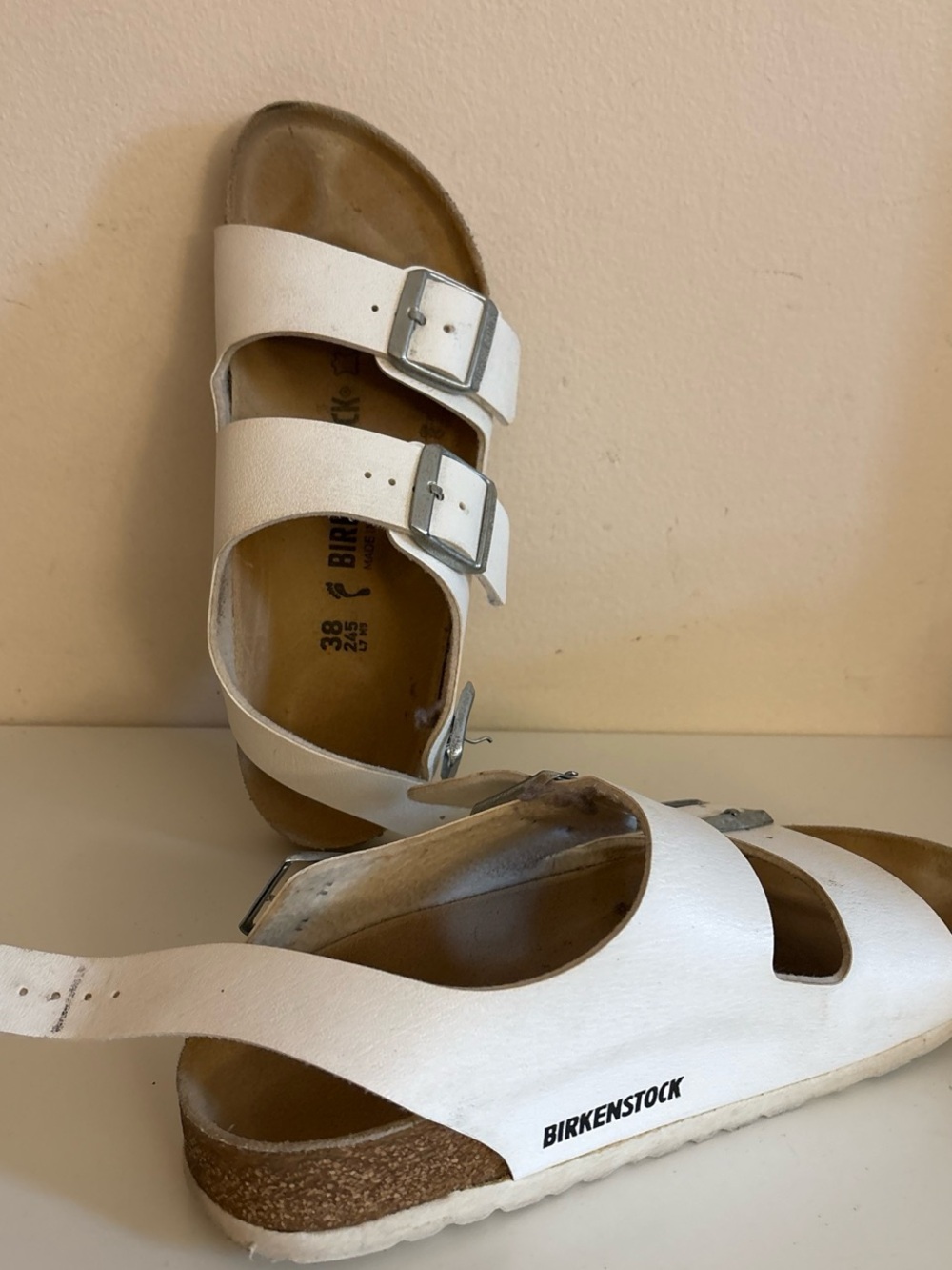 Birkenstock White Two-Strap Sandals for Women
